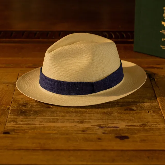 cappellificio-biellese-1935-originale-panama-lino-denim-scuro image 1