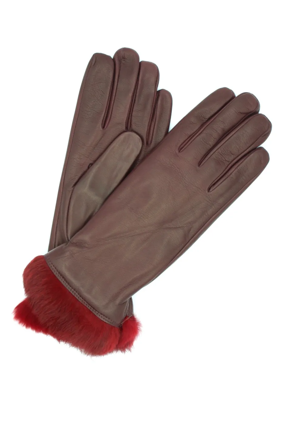 sermoneta-gloves-guanto-artik-in-nappa-con-fodera-in-lapin-bordeaux image 1