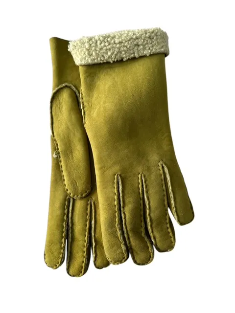 merola-gloves-guanti-in-pelle-shearling-cuciti-a-mano-verde image 1