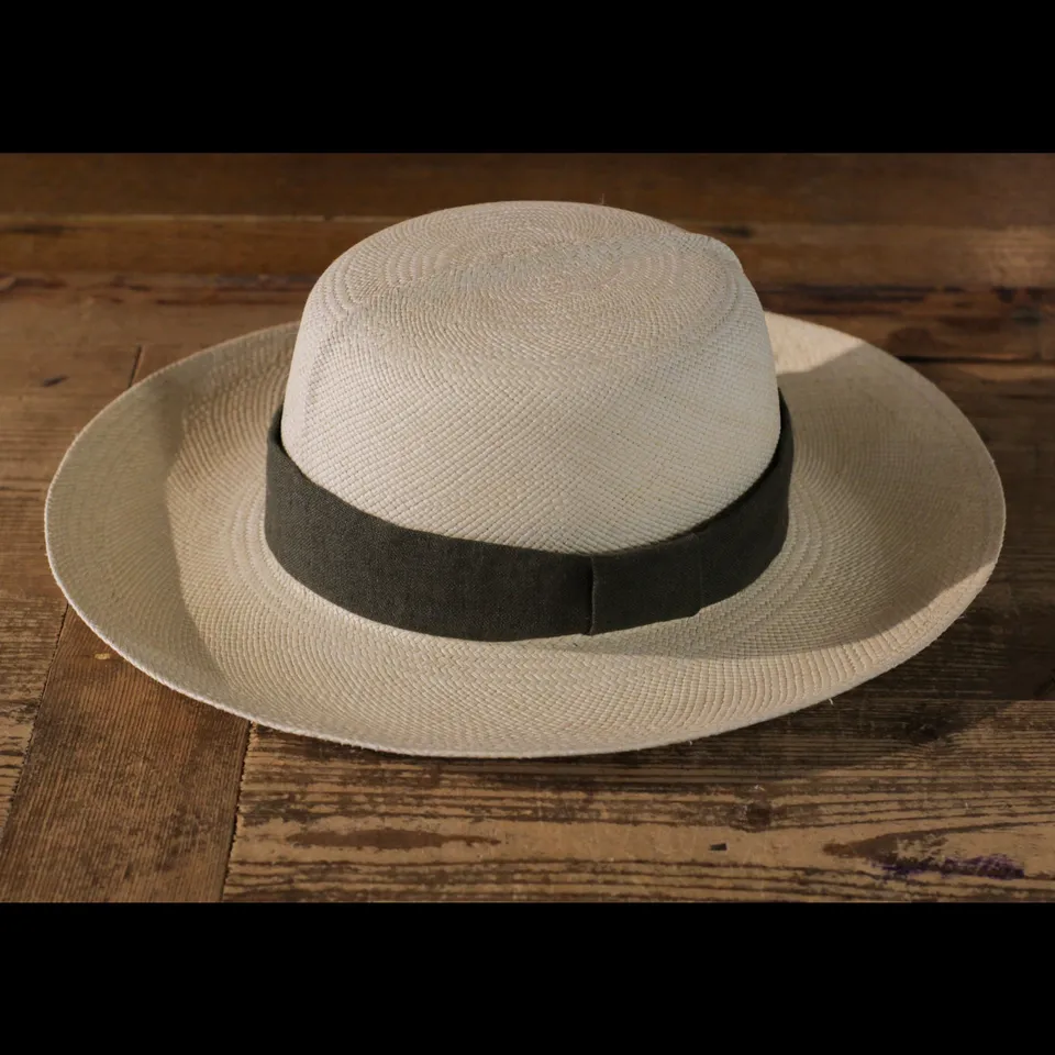 cappellificio-biellese-1935-genuine-safari-panama-con-nastro-in-lino-marrone image 1