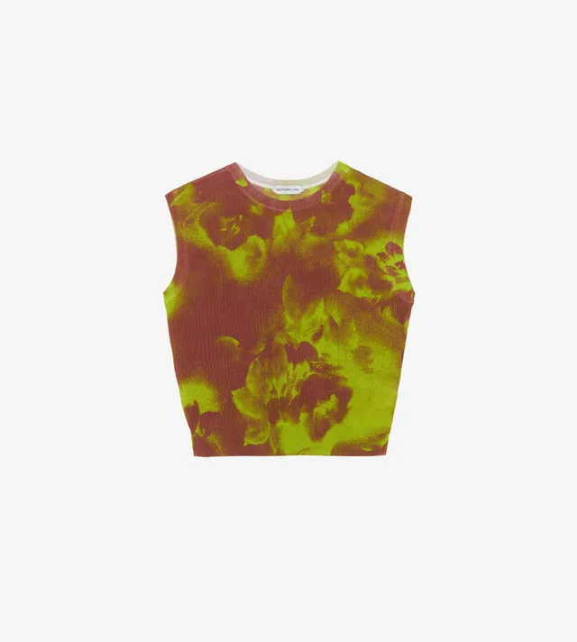 mantero-1902-meghan-top-di-maglia-in-cotone-cropped-girocollo-a-costine-stampato image 1