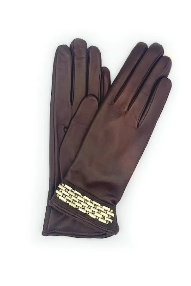 sermoneta-gloves-guanti-in-nappa-con-applicazione-dorata-al-polso-mink image 1