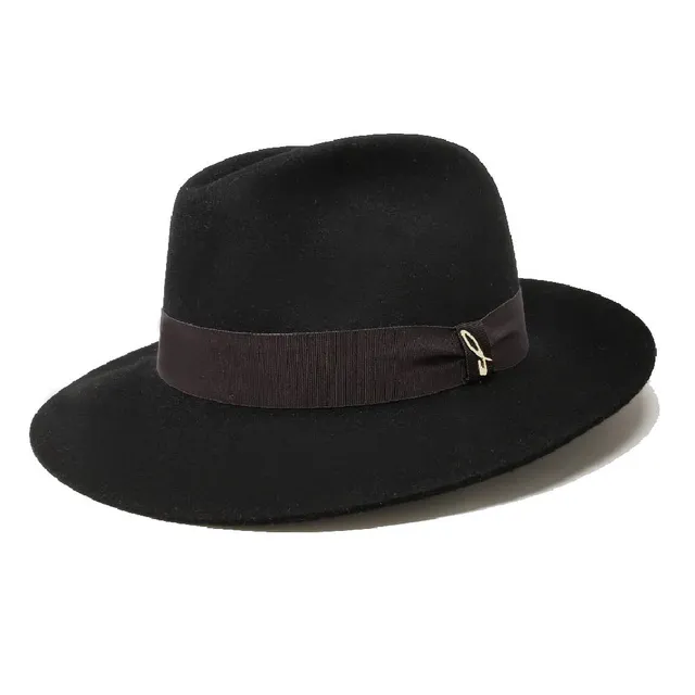 doria-1905-roberto-cappello-fedora-in-feltro-di-lapin-rasato-nero image 1
