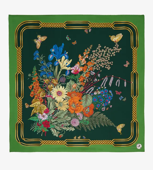 mantero-1902-archivio-n-50-bouquet-carr-classico-in-seta-90x90-cm-orlo-a-mano-ro image 1