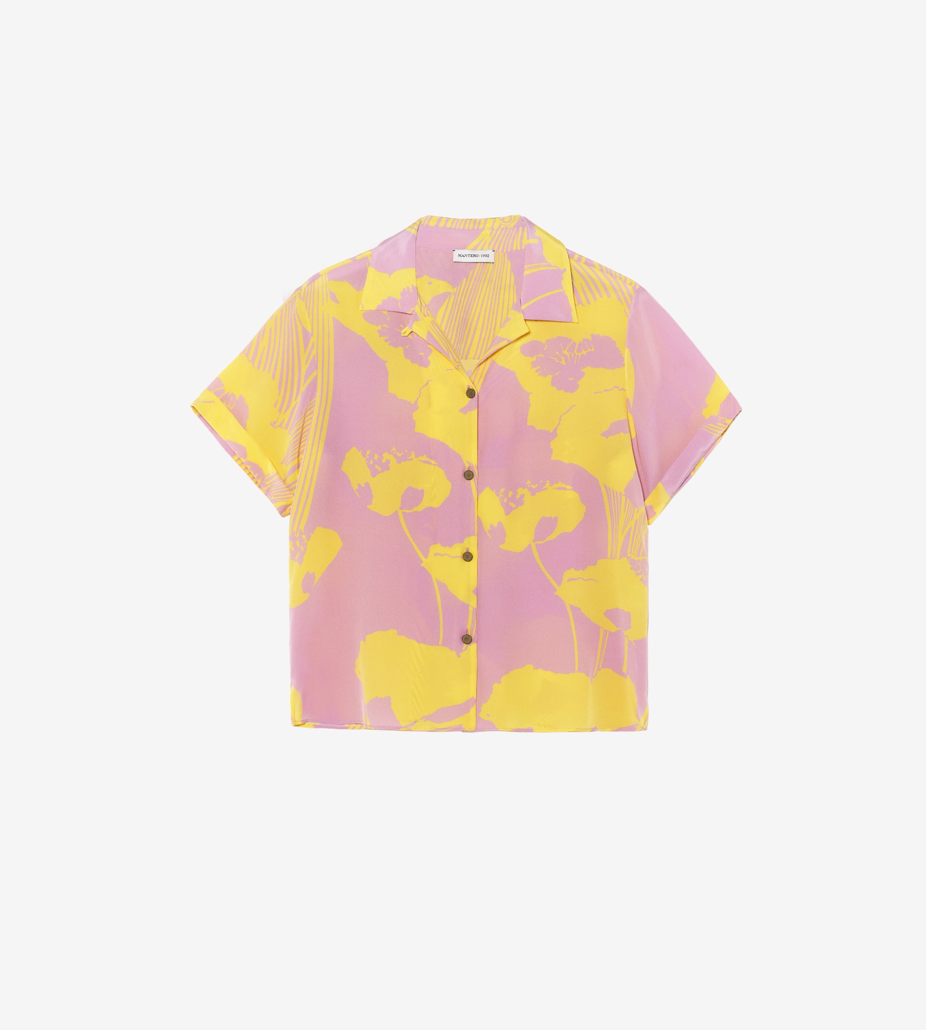 mantero-1902-cora-camicia-a-maniche-corte-in-seta-con-colletto-bowling image 1