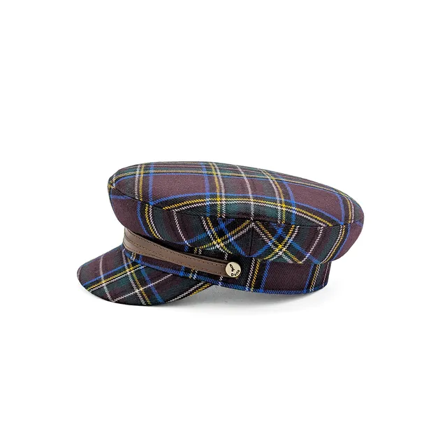 doria-1905-berretto-marinaio-sailor-in-tartan-burgundy-verde image 1
