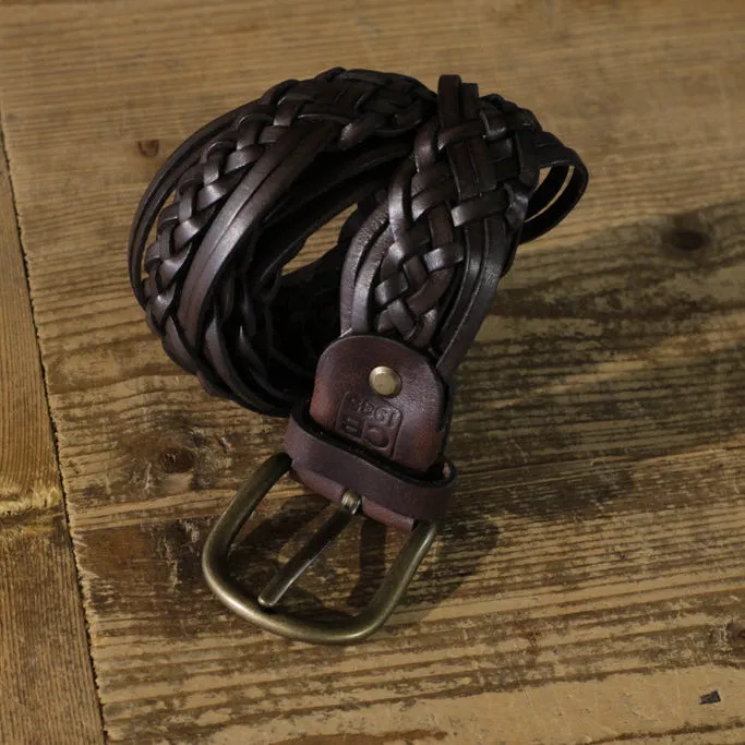 cintura-intrecciata-in-pelle-cappellificio-biellese-1935-breided-belt-a40 image 1