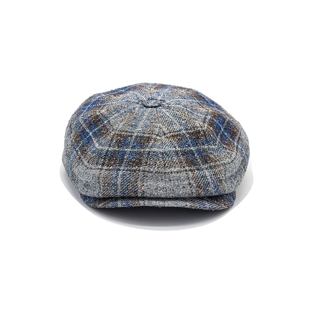 doria-1905-berretto-irlandese-8-spicchi-tartan-blu-cacao-grigio image 3