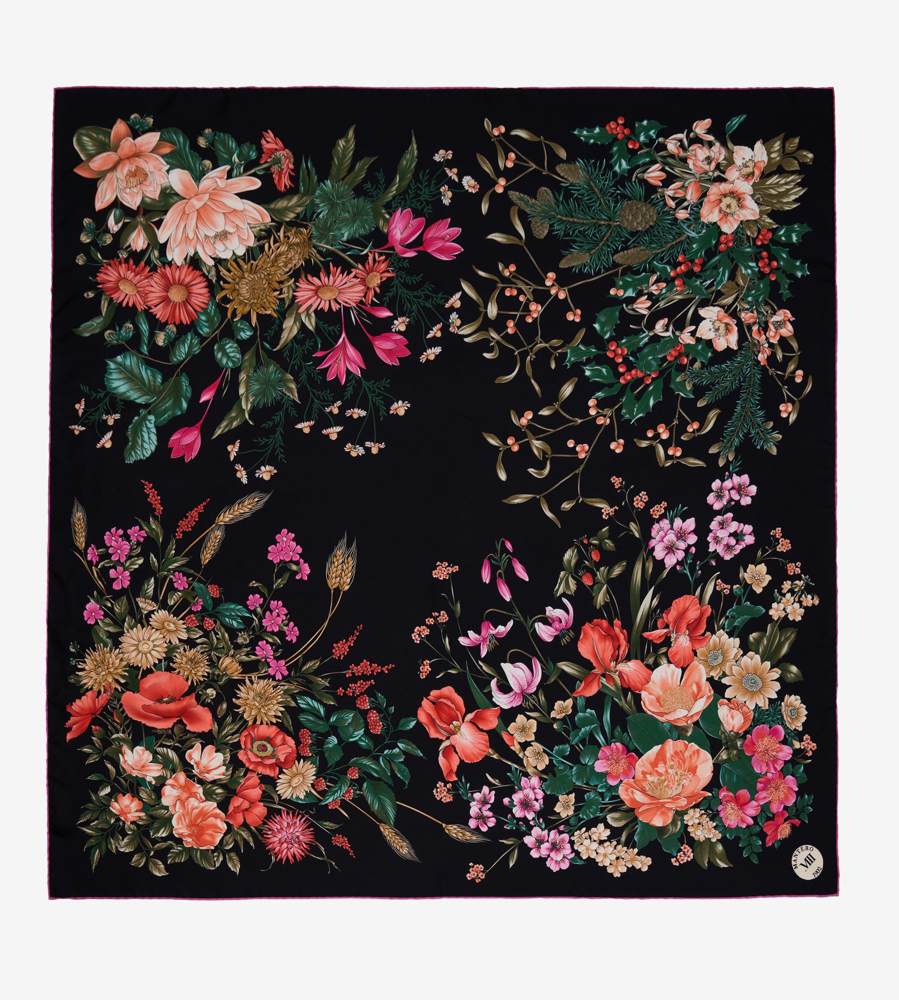 mantero-1902-archivio-le-quattro-stagioni-classic-carr-90x90-cm-orlato-a-mano-ro image 1