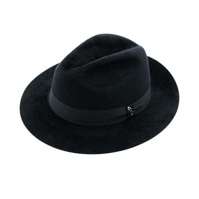 doria-1905-roberto-cappello-fedora-in-feltro-di-lapin-rasato-nero-2 image 1