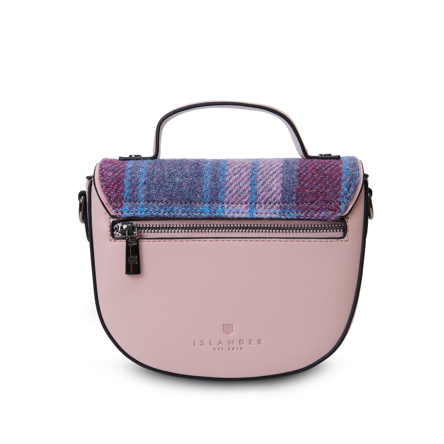 cappellificio-biellese-1935-mini-cobble-satchel-in-pelle-microfibra-e-harris-twe image 3