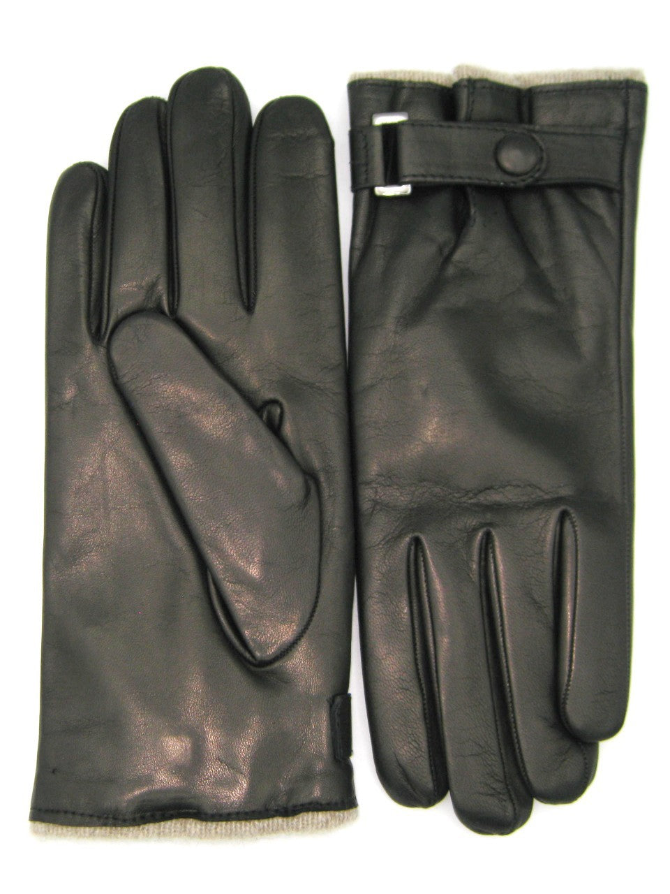 sermoneta-gloves-guanto-nappa-foderato-cashmere-con-cinturino-nero image 2