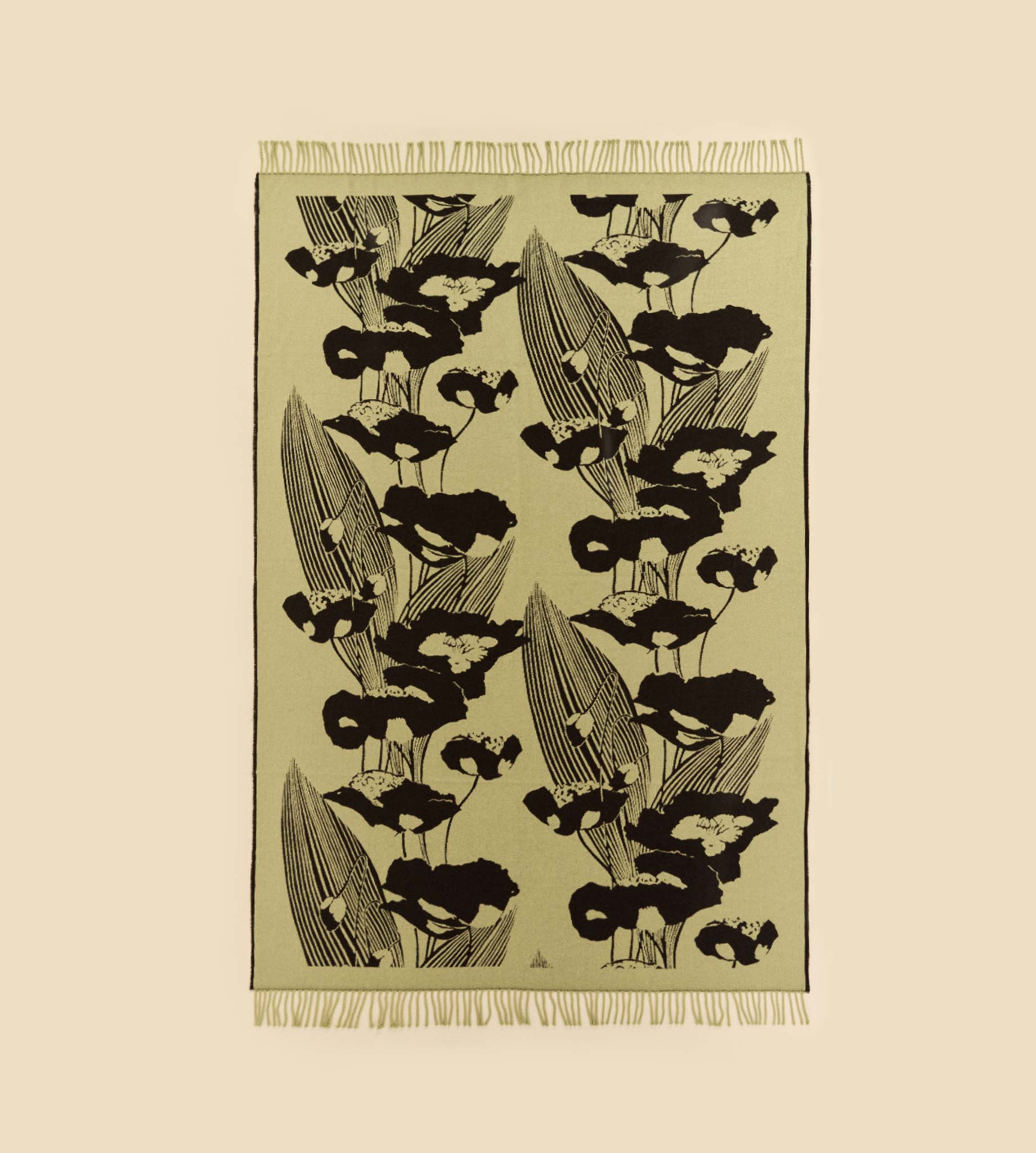 mantero-1902-nest-plaid-in-lana-e-cotone-100x180-cm-edizione-limitata-rising-aur image 2