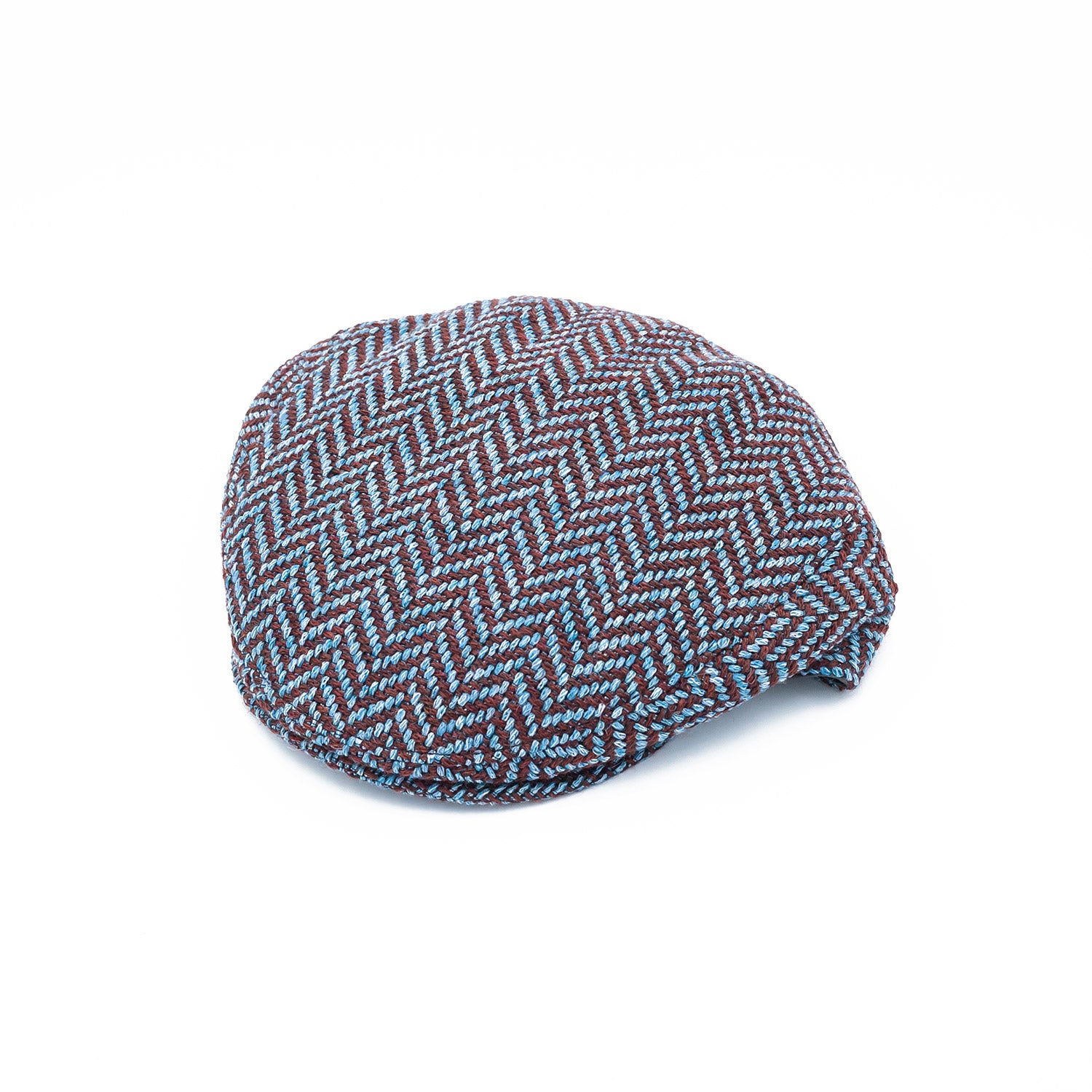 doria-1905-golf-coppola-piatta-in-baby-alpaca-celeste-bordeaux image 2