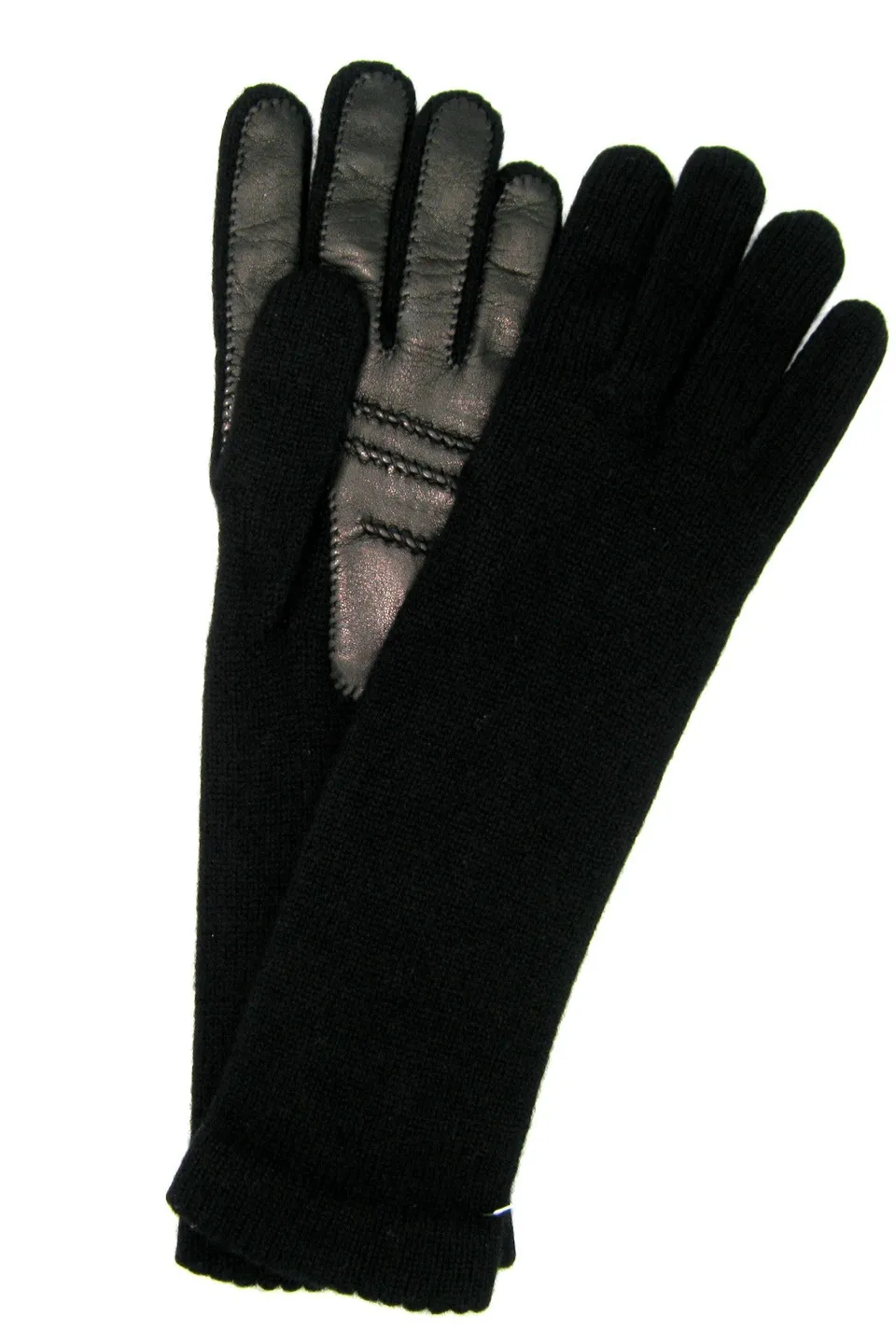 sermoneta-gloves-guanto-in-100-cashmere-4bt-con-palmo-in-nappa-nero image 1