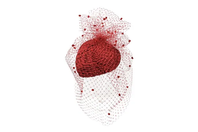 grevi-corazon-pillbox-fascinator-a-cuore-con-fiocco-e-veletta image 1