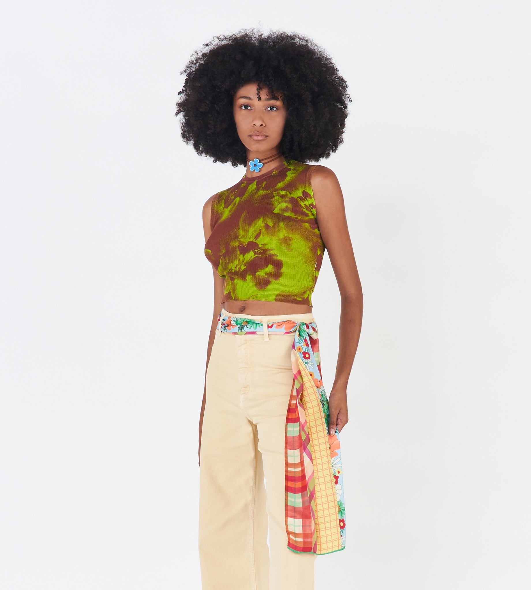 mantero-1902-meghan-top-di-maglia-in-cotone-cropped-girocollo-a-costine-stampato image 2