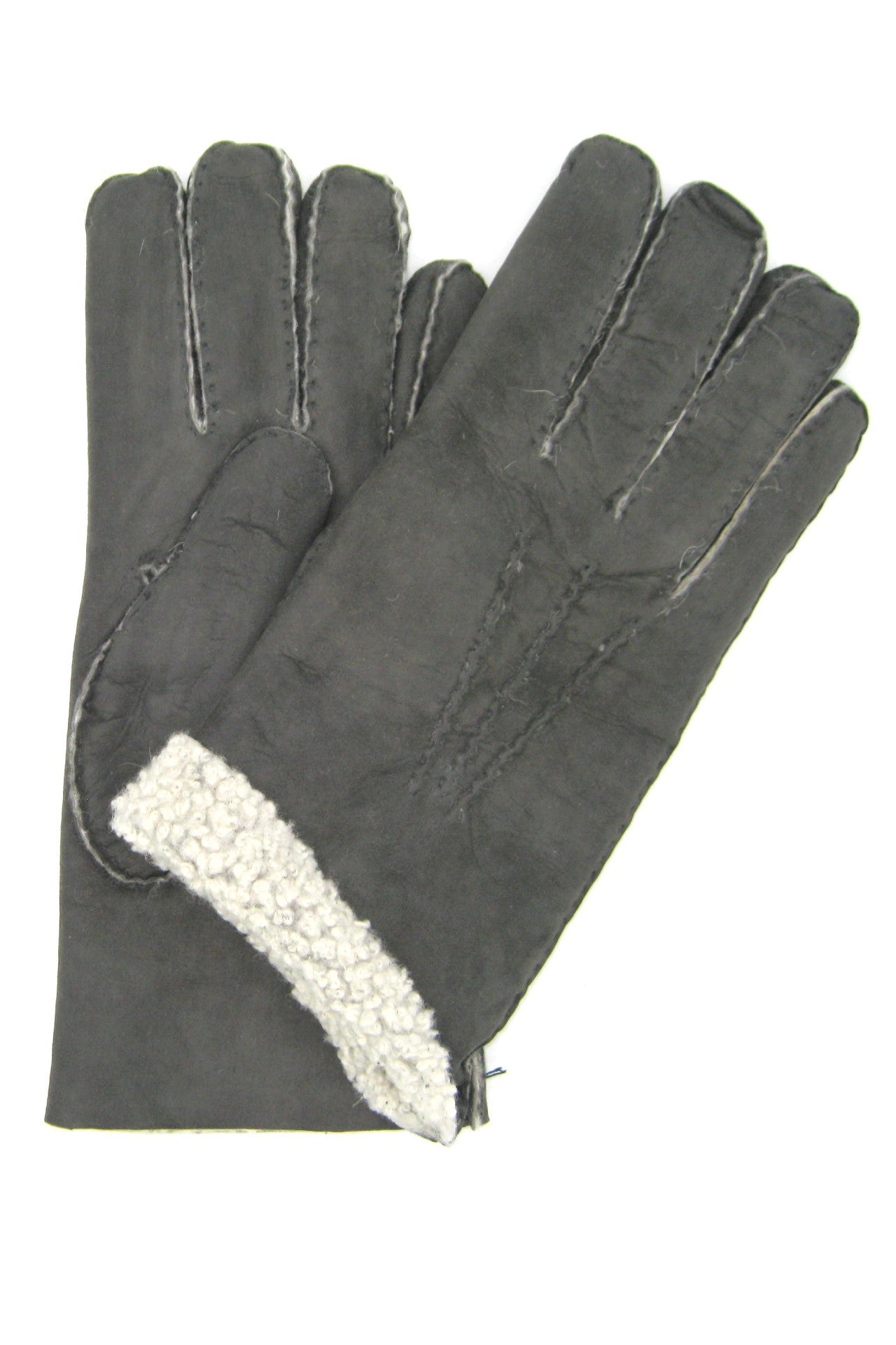 sermoneta-gloves-guanto-in-pelle-di-montone-rovesciato-cucito-a-mano-grigio image 1