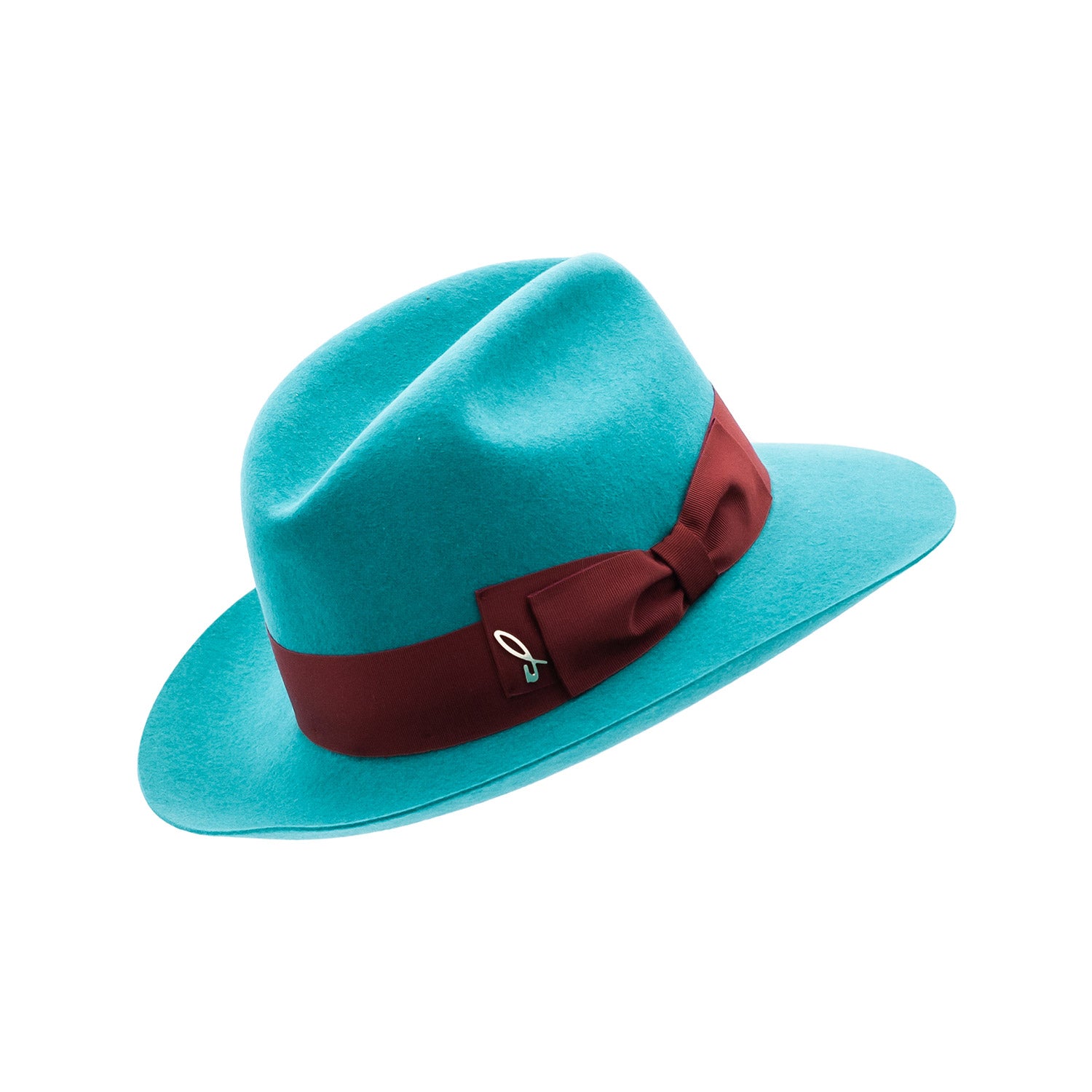 doria-1905-dalida-fedora-feltro-lapin-azzurro-cinta-borgogna image 2