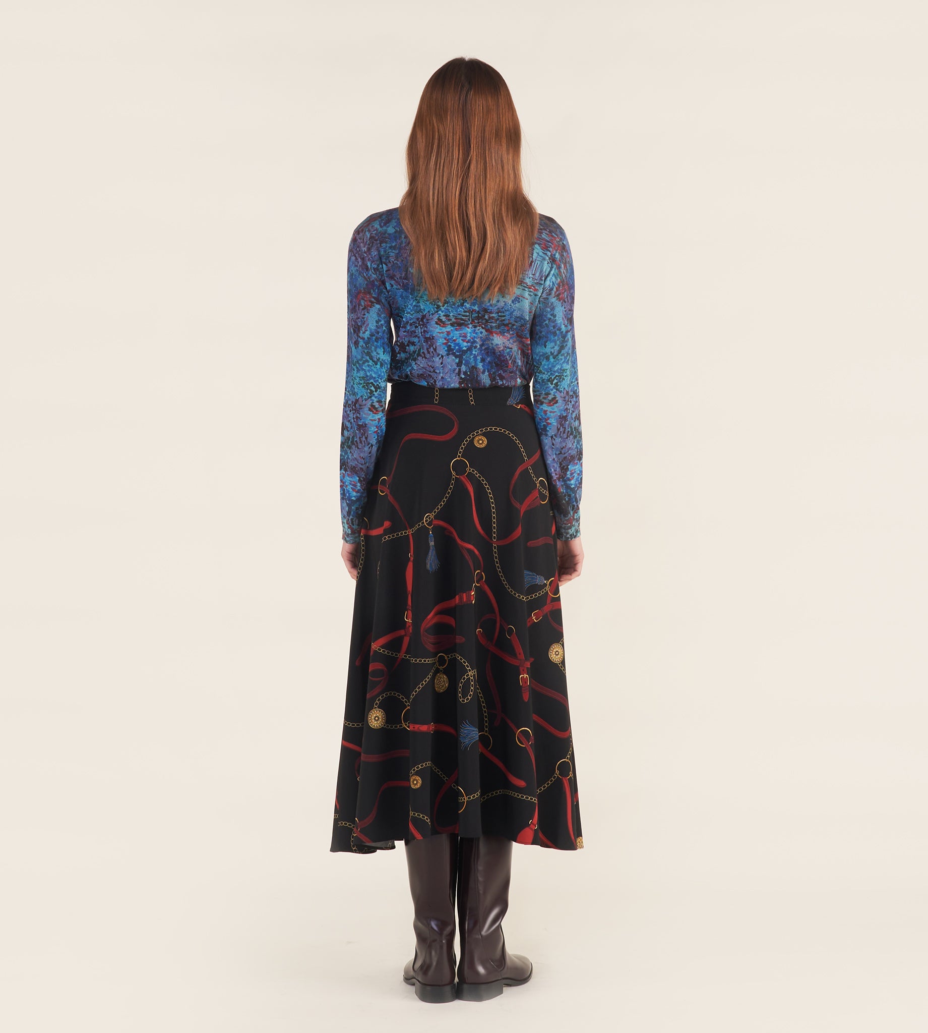 mantero-1902-vittoria-gonna-a-ruota-midi-con-cinturino-in-vita-chiusura-con-zip- image 6