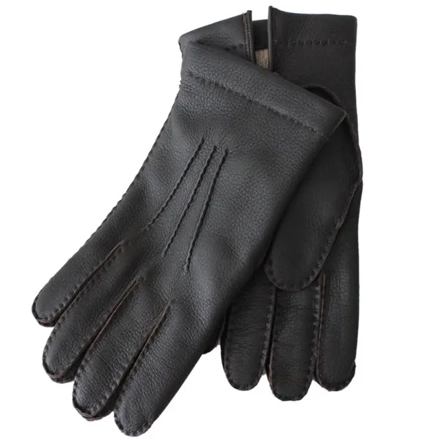 merola-gloves-guanti-in-cervo-cuciti-a-mano-con-fodera-in-cashmere-marrone-scuro image 1
