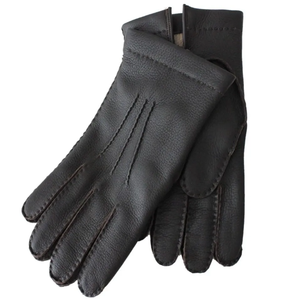 merola-gloves-guanti-in-cervo-cuciti-a-mano-con-fodera-in-cashmere-marrone-scuro image 1