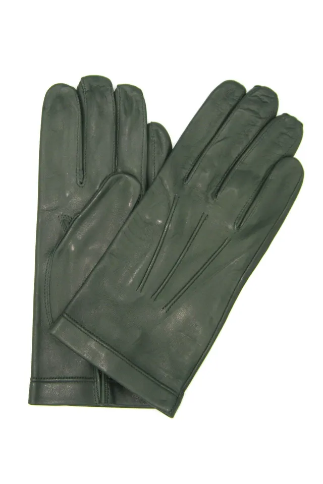 sermoneta-gloves-guanto-classico-2bt-in-nappa-foderato-seta-verde-scuro image 1