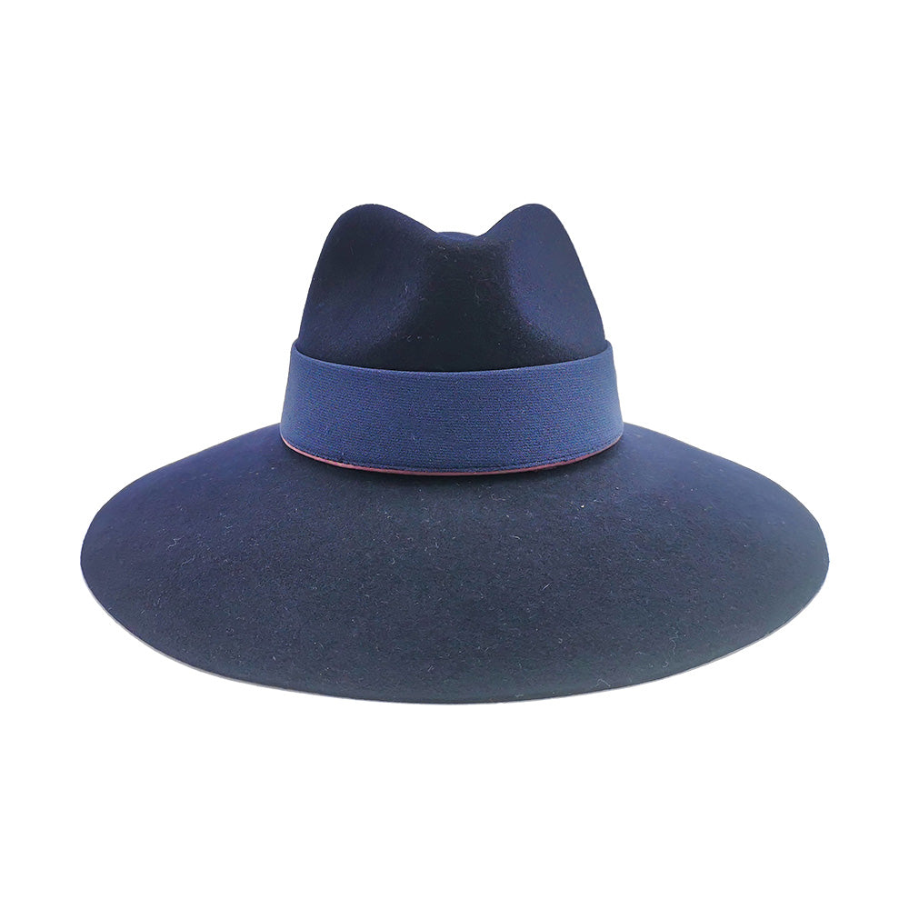 doria-1905-trocadero-cappello-fedora-in-feltro-di-lana-blu-notte image 2