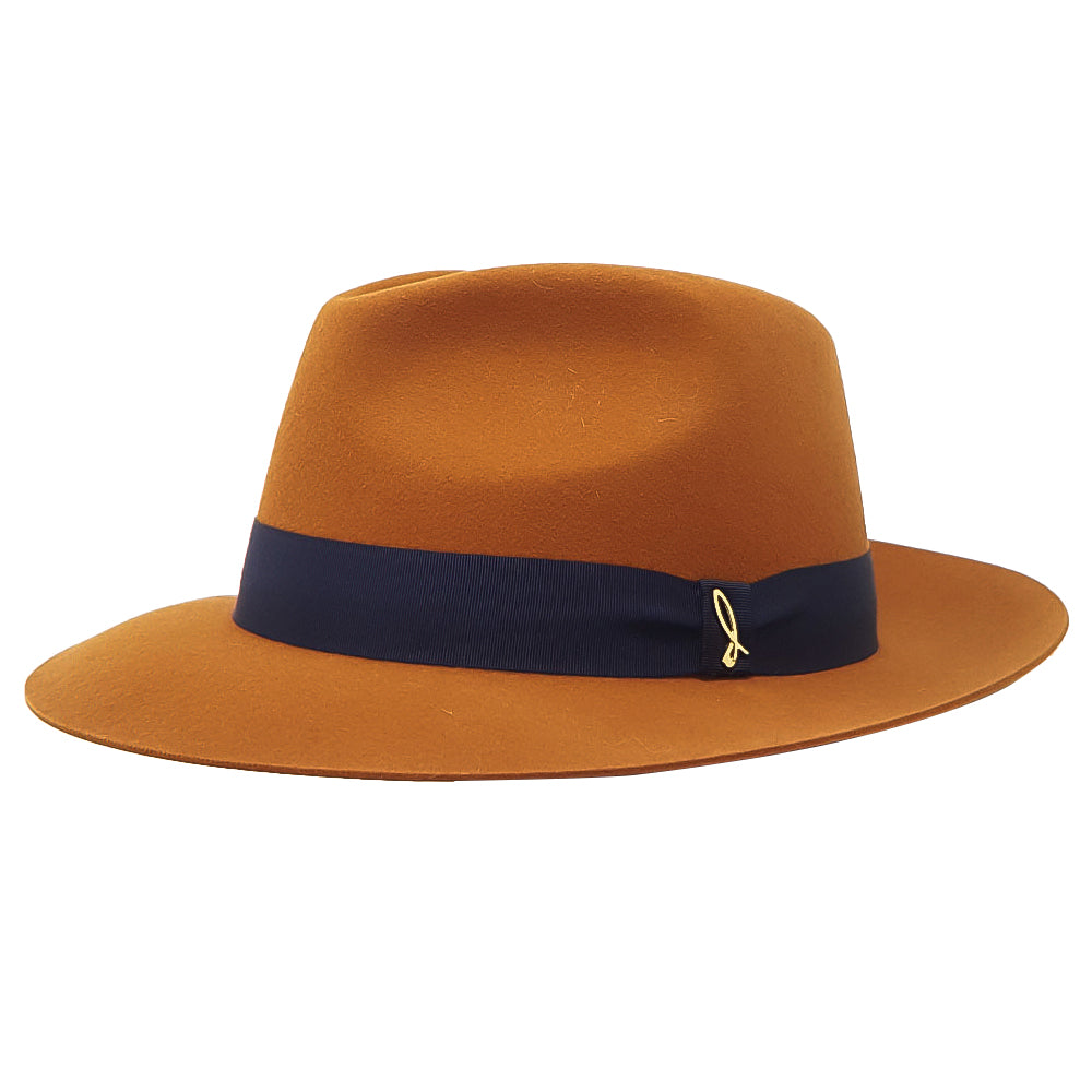 doria-1905-cappello-drop-in-feltro-di-lapin-arancione-blu-notte image 1