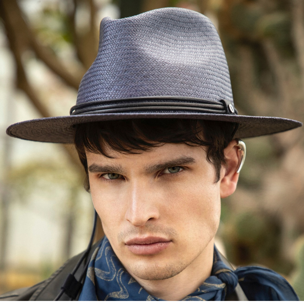 doria-1905-hoodoo-drop-cappello-panama-brisa-western-blu-notte-con-sottogola image 2