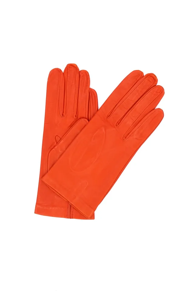 sermoneta-gloves-guanto-classico-in-nappa-con-fodera-in-seta-arancio image 1