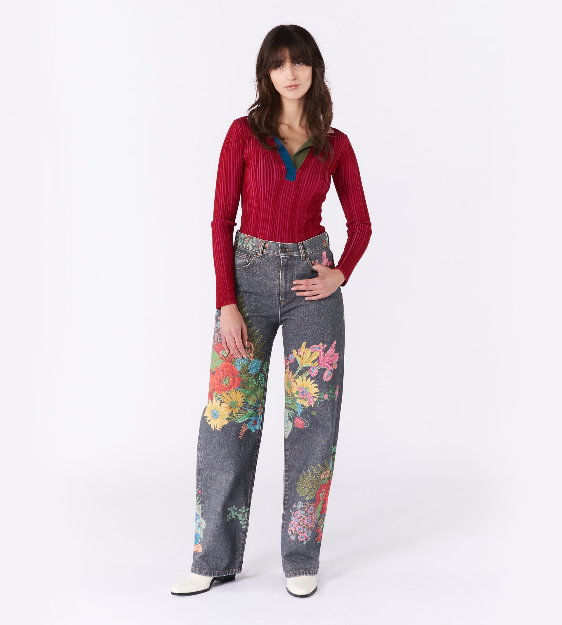 mantero-1902-marghe-jeans-in-cotone-stampato-effetto-stone-washed-gamba-larga-co image 4