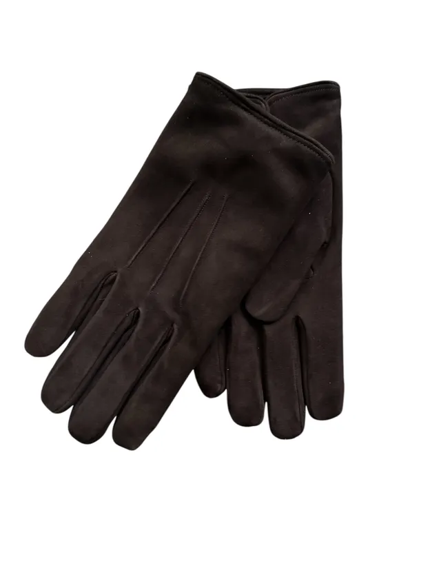 merola-gloves-guanti-in-camoscio-foderati-in-cashmere-marrone-scuro image 1
