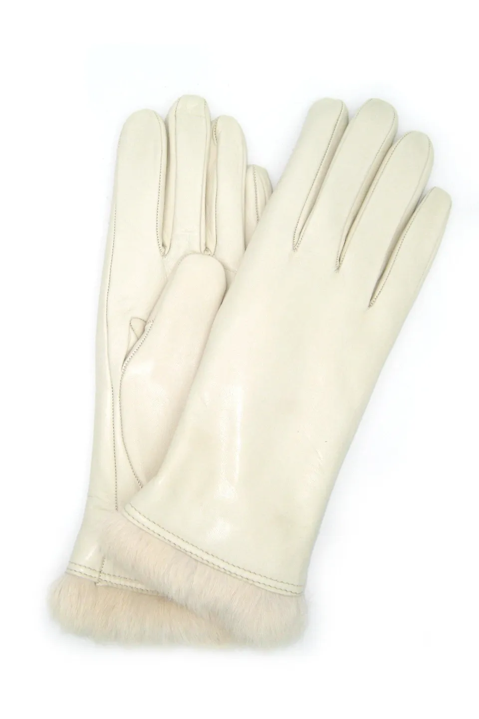sermoneta-gloves-guanto-nappa-4bt-foderato-lapin-con-bordo-in-pelo-tinta-panna image 1