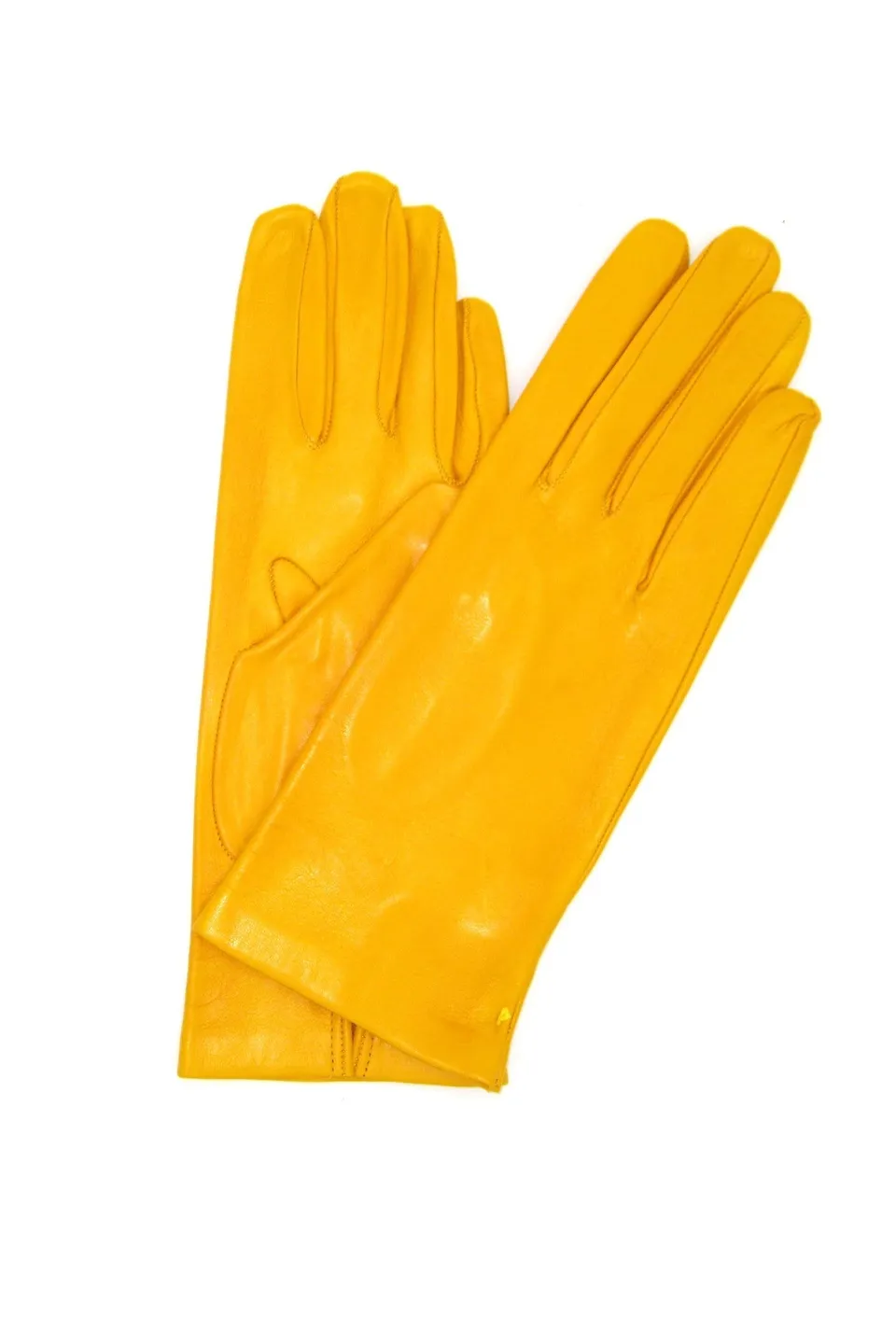 sermoneta-gloves-guanto-classico-in-nappa-sfoderato-giallo-ocra-lungo-al-polso image 1