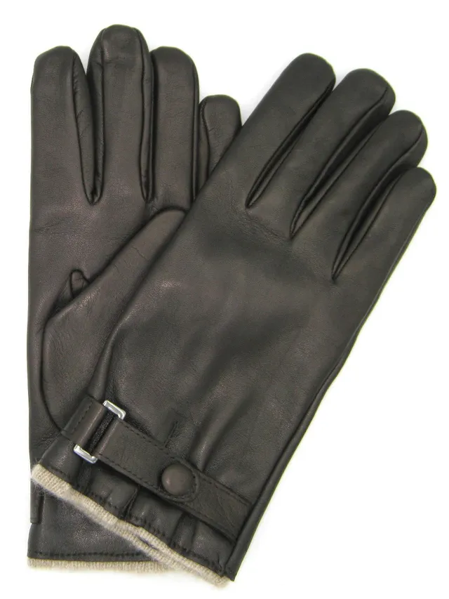 sermoneta-gloves-guanto-in-nappa-foderato-cashmere-con-cinturino-t-moro-da-donna image 1