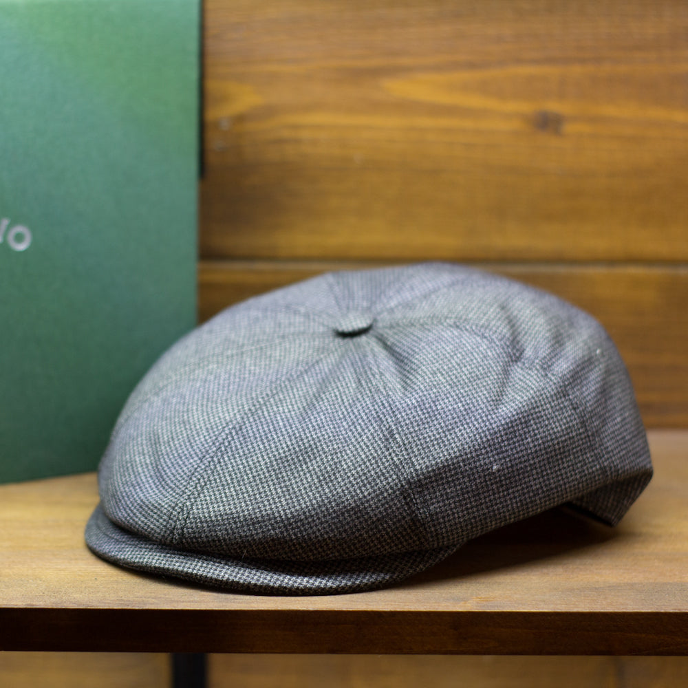 cappellificio-biellese-1935-polly-boy-micro-pied-de-poule-grigio-scuro-in-lana image 2