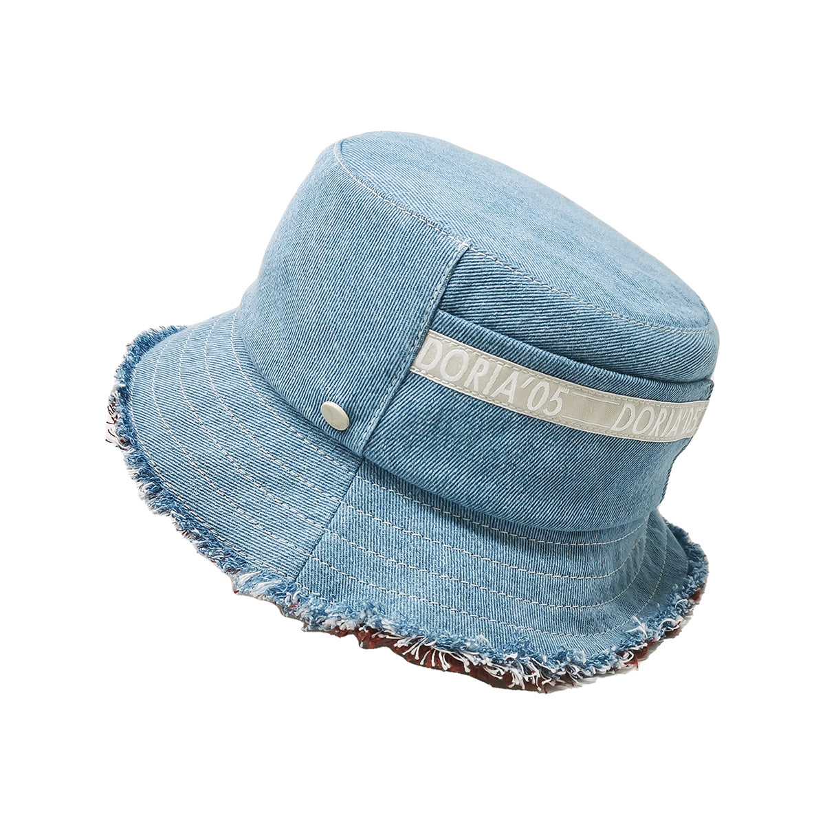 doria-1905-boris-fray-cappello-bucket-denim-sfrangiato-reversibile image 4