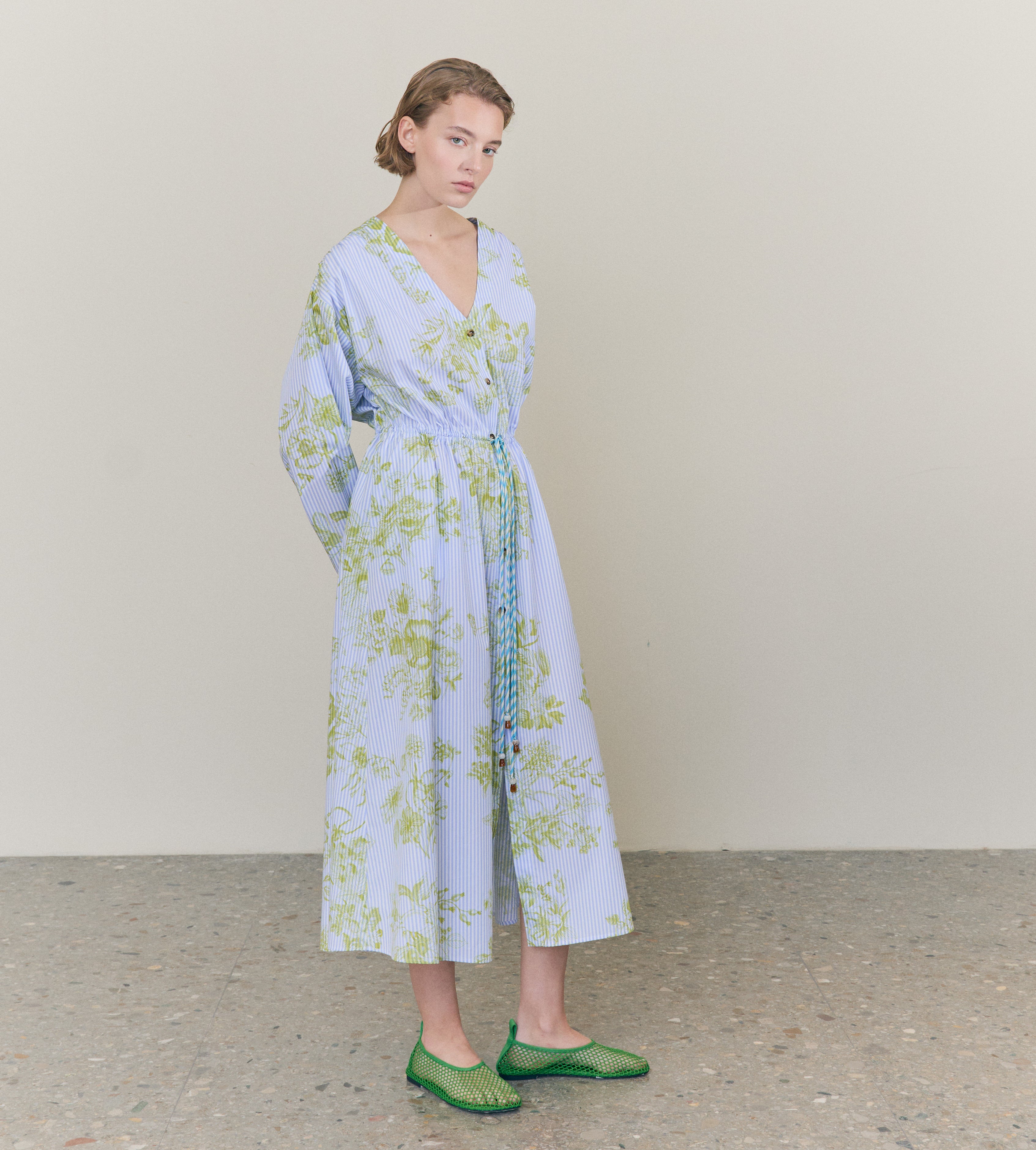 mantero-1902-camille-abito-caftano-maniche-lunghe-con-coulisse-made-in-italy image 1