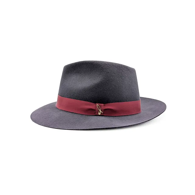 doria-1905-drop-cappello-in-feltro-di-lapin-rasato-grigio-temporale-con-cinta-ro image 1