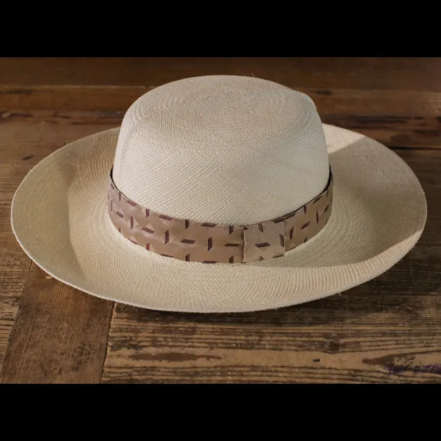 cappello-panama-autentico-gold-rectangle-cappellificio-biellese-1935 image 1