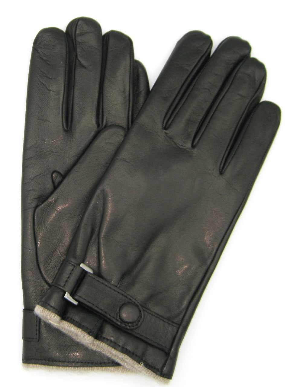 sermoneta-gloves-guanto-nappa-foderato-cashmere-con-cinturino-nero image 1