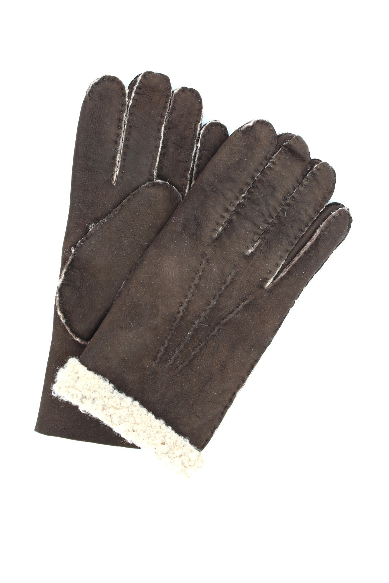 sermoneta-gloves-guanto-in-pelle-di-montone-rovesciato-cucito-a-mano-t-moro image 1