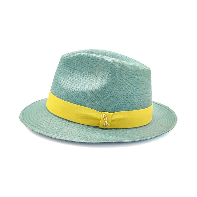 doria-1905-droplet-cappello-in-paglia-panama-cuenca-azzurro-mare-con-cinta-giall image 1