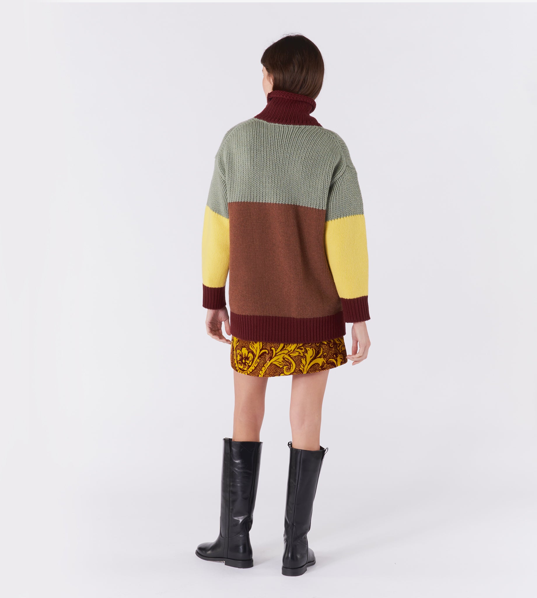 mantero-1902-laura-maglione-a-collo-alto-in-lana-color-block image 3
