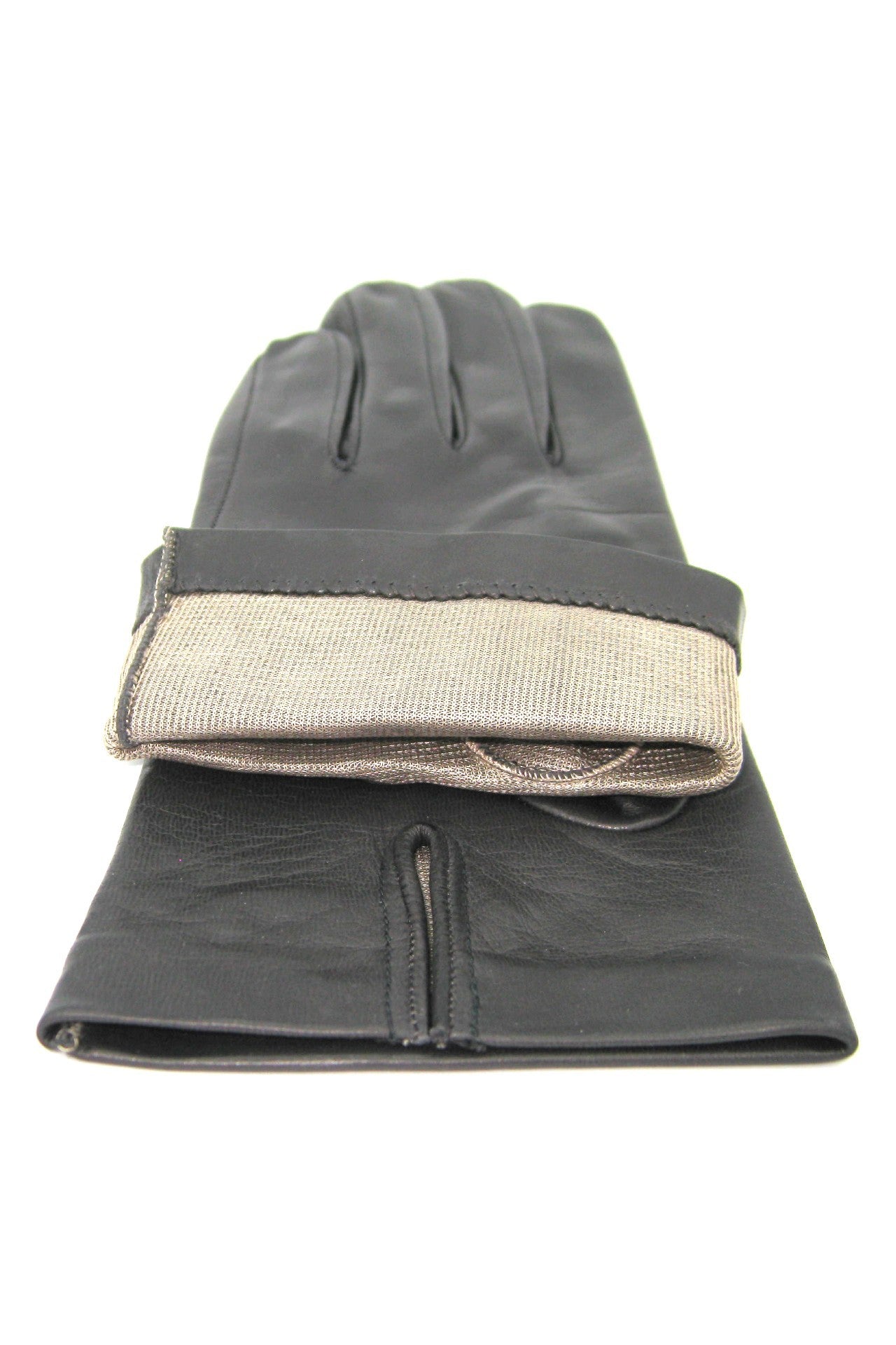 sermoneta-gloves-guanto-classico-in-nappa-foderato-di-seta-grigio-scuro-da-donna image 4