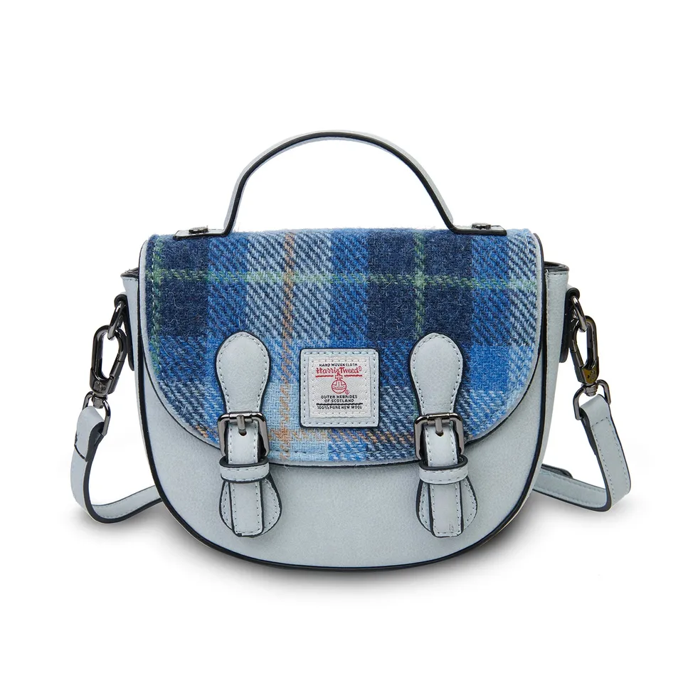 cappellificio-biellese-1935-the-mini-cobble-satchel-blue-tartan image 1