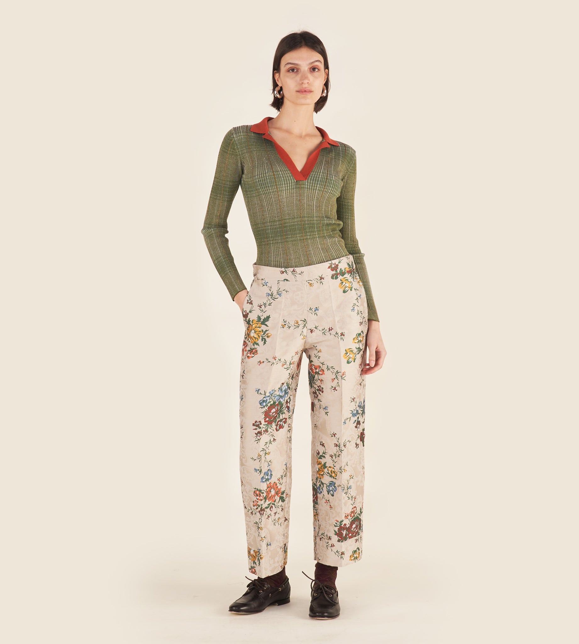 mantero-1902-marzia-pantaloni-culotte-regular-con-risvolto image 2