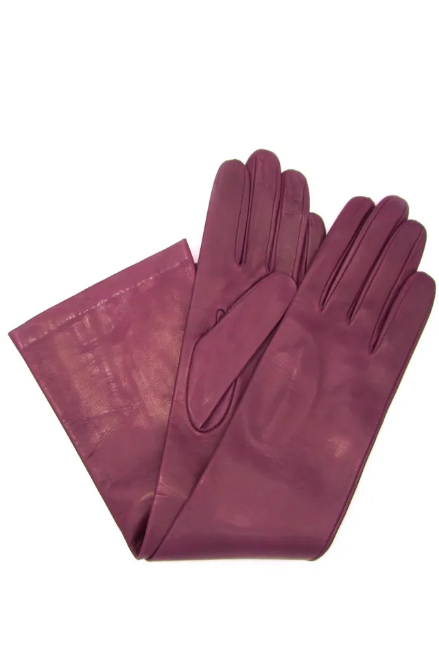 sermoneta-gloves-guanto-opera-in-nappa-lungo-con-fodera-in-seta-viola image 1