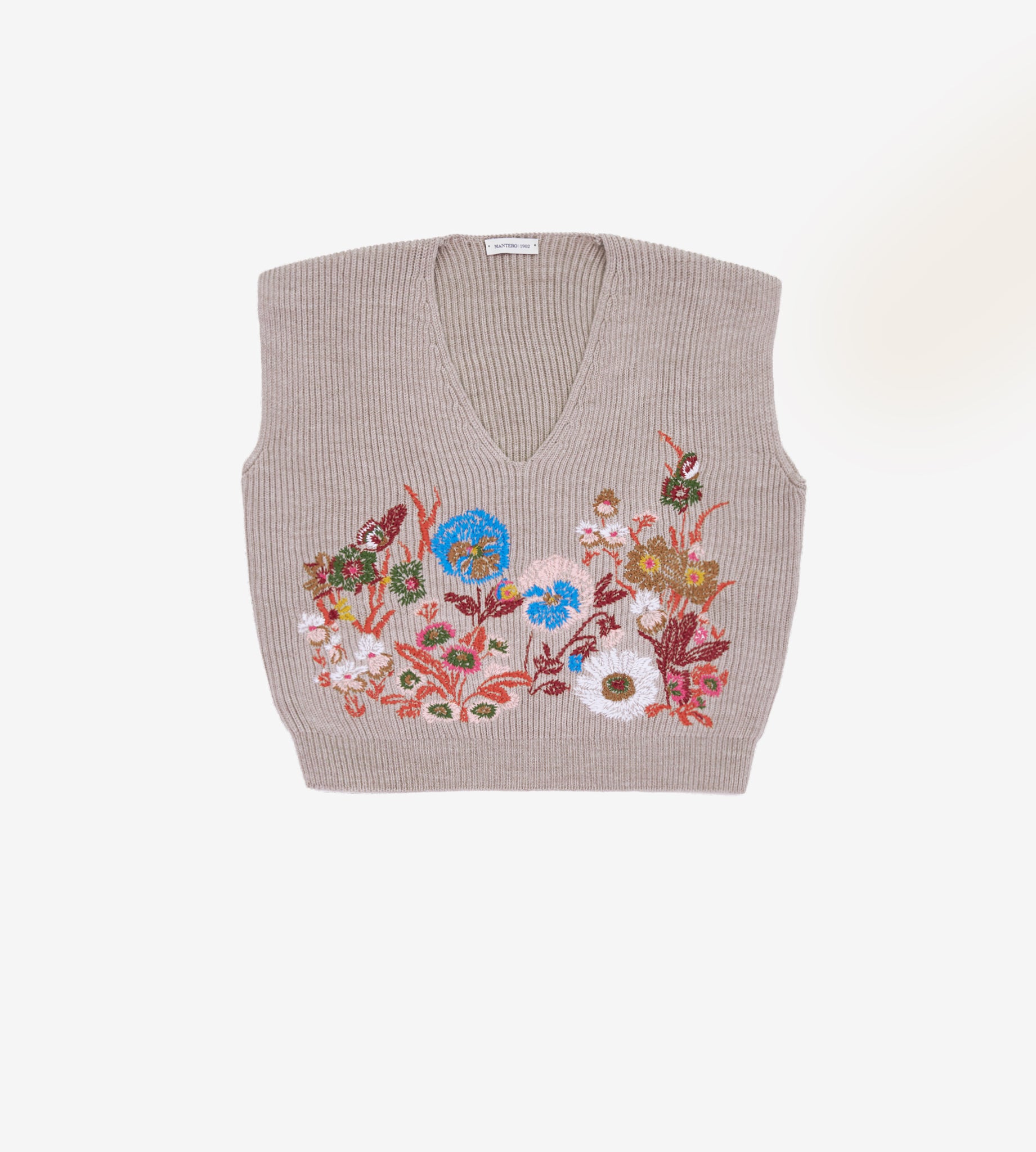 mantero-1902-tony-gilet-ricamato-in-lana-merinos image 1